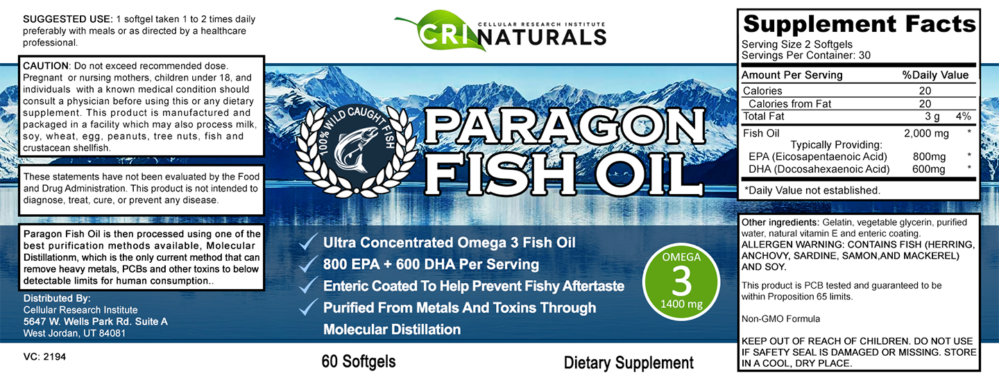 Paragon Fish Oil Label